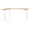 Schäfer Shop Genius Winkelschreibtisch Modena Flex, elektrisch höhenverstellbar, 90° Winkel beidseitig, B 2000 x T 2000 mm, Ahorn/weiß