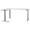 Schäfer Shop Genius Winkelschreibtisch Modena Flex, elektrisch höhenverstellbar, 90° Winkel beidseitig, B 2000 x T 2000 mm, lichtgrau/anthrazit