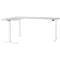 Schäfer Shop Genius Winkelschreibtisch Modena Flex, elektrisch höhenverstellbar, 90° Winkel beidseitig, B 2000 x T 2000 mm, lichtgrau/weiß