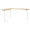 Schäfer Shop Genius Winkelschreibtisch Modena Flex, elektrisch höhenverstellbar, 90° Winkel beidseitig, B 2000 x T 2400 mm, Ahorn/weiß