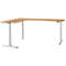 Schäfer Shop Genius Winkelschreibtisch Modena Flex, elektrisch höhenverstellbar, 90° Winkel beidseitig, B 2000 x T 2400 mm, Buche/weißaluminium