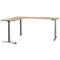 Schäfer Shop Genius Winkelschreibtisch Modena Flex, elektrisch höhenverstellbar, 90° Winkel beidseitig, B 2000 x T 2400 mm, Eiche/anthrazit