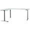 Schäfer Shop Genius Winkelschreibtisch Modena Flex, elektrisch höhenverstellbar, 90° Winkel beidseitig, B 2000 x T 2400 mm, lichtgrau/anthrazit