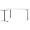 Schäfer Shop Genius Winkelschreibtisch Modena Flex, elektrisch höhenverstellbar, 90° Winkel beidseitig, B 2000 x T 2400 mm, weiß/anthrazit