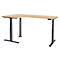 Schäfer Shop Genius Winkelschreibtisch Modena Flex, elektrisch höhenverstellbar, 90° Winkel, T-Fuß, B 2000 mm, Ahorn/anthrazit