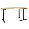 Schäfer Shop Genius Winkelschreibtisch Modena Flex, elektrisch höhenverstellbar, 90° Winkel, T-Fuß, B 2000 mm, Ahorn/anthrazit