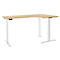 Schäfer Shop Genius Winkelschreibtisch Modena Flex, elektrisch höhenverstellbar, 90° Winkel, T-Fuß, B 2000 mm, Ahorn/weiß