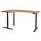Schäfer Shop Genius Winkelschreibtisch Modena Flex, elektrisch höhenverstellbar, 90° Winkel, T-Fuß, B 2000 mm, Buche/anthrazit