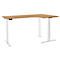 Schäfer Shop Genius Winkelschreibtisch Modena Flex, elektrisch höhenverstellbar, 90° Winkel, T-Fuß, B 2000 mm, Buche/weiß