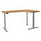Schäfer Shop Genius Winkelschreibtisch Modena Flex, elektrisch höhenverstellbar, 90° Winkel, T-Fuß, B 2000 mm, Buche/weißalu