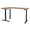 Schäfer Shop Genius Winkelschreibtisch Modena Flex, elektrisch höhenverstellbar, 90° Winkel, T-Fuß, B 2000 mm, Eiche/anthrazit