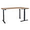 Schäfer Shop Genius Winkelschreibtisch Modena Flex, elektrisch höhenverstellbar, 90° Winkel, T-Fuß, B 2000 mm, Eiche/anthrazit