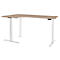 Schäfer Shop Genius Winkelschreibtisch Modena Flex, elektrisch höhenverstellbar, 90° Winkel, T-Fuß, B 2000 mm, Eiche/weiß