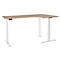 Schäfer Shop Genius Winkelschreibtisch Modena Flex, elektrisch höhenverstellbar, 90° Winkel, T-Fuß, B 2000 mm, Eiche/weiß