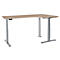Schäfer Shop Genius Winkelschreibtisch Modena Flex, elektrisch höhenverstellbar, 90° Winkel, T-Fuß, B 2000 mm, Eiche/weißalu