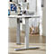 Schäfer Shop Genius Winkelschreibtisch Modena Flex, elektrisch höhenverstellbar, 90° Winkel, T-Fuß, B 2000 mm, weiß/weißalu
