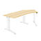 Schäfer Shop Genius Winkelschreibtisch PLANOVA ERGOSTYLE, elektrisch höhenverstellbar, 135° Winkel rechts, C-Fuß, B 2165 mm, Ahorn/weiß