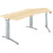 Schäfer Shop Genius Winkelschreibtisch PLANOVA ERGOSTYLE, elektrisch höhenverstellbar, 135° Winkel rechts, C-Fuß, B 2165 mm, Ahorn/weißalu