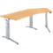 Schäfer Shop Genius Winkelschreibtisch PLANOVA ERGOSTYLE, elektrisch höhenverstellbar, 135° Winkel rechts, C-Fuß, B 2165 mm, Buche/weißalu