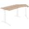 Schäfer Shop Genius Winkelschreibtisch PLANOVA ERGOSTYLE, elektrisch höhenverstellbar, 135° Winkel rechts, C-Fuß, B 2165 mm, Eiche/weiß