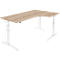 Schäfer Shop Genius Winkelschreibtisch PLANOVA ERGOSTYLE, elektrisch höhenverstellbar, 90° Winkel rechts, C-Fuß, B 2000 mm, Eiche/weiß