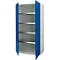 Schäfer Shop Genius zware werkkast FS, plaatstaal, B 1055 x D 520 x H 1950 mm, 5 OH, lichtgrijs/enzisch blauw, tot 1000 kg