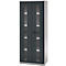 Schäfer Shop Genius zware werkkast FS, plaatstaal, met kijkvenster, B 1055 x D 520 x H 1950 mm, 5 OH, blank aluminiumkleurig/antracietgrijs, tot 1000 kg