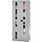 Schäfer Shop Genius zware werkkast FS, plaatstaal, met kijkvenster, B 1055 x D 520 x H 1950 mm, 5 OH, blank blank aluminiumkleurig, tot 1000 kg