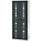 Schäfer Shop Genius zware werkkast FS, plaatstaal, met kijkvenster, B 1055 x D 520 x H 1950 mm, 5 OH, lichtgrijs/antracietgrijs, tot 1000 kg