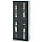 Schäfer Shop Genius zware werkkast FS, plaatstaal, met kijkvenster, B 1055 x D 520 x H 1950 mm, 5 OH, lichtgrijs/antracietgrijs, tot 1000 kg