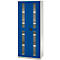 Schäfer Shop Genius zware werkkast FS, plaatstaal, met kijkvenster, B 1055 x D 520 x H 1950 mm, 5 OH, lichtgrijs/gentiaanblauw, tot 1000 kg