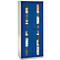 Schäfer Shop Genius zware werkkast FS, plaatstaal, met kijkvenster, B 1055 x D 520 x H 1950 mm, 5 OH, lichtgrijs/gentiaanblauw, tot 1000 kg