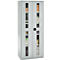 Schäfer Shop Genius zware werkkast FS, plaatstaal, met kijkvenster, B 1055 x D 520 x H 1950 mm, 5 OH, lichtgrijs, tot 1000 kg