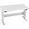 Schäfer Shop Pure Arbeitstisch AST31, elektrisch höhenverstellbar, Melaminplatte, T-Fuß, bis 400 kg, B 1500 x T 800 x H 725-1155 mm, weißaluminium/lichtgrau