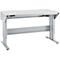Schäfer Shop Pure Arbeitstisch AST31, elektrisch höhenverstellbar, Melaminplatte, T-Fuß, bis 400 kg, B 1500 x T 800 x H 725-1155 mm, weißaluminium/lichtgrau