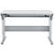 Schäfer Shop Pure Arbeitstisch AST31, elektrisch höhenverstellbar, Melaminplatte, T-Fuß, bis 400 kg, B 1500 x T 800 x H 725-1155 mm, weißaluminium/lichtgrau