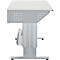 Schäfer Shop Pure Arbeitstisch AST31, elektrisch höhenverstellbar, Melaminplatte, T-Fuß, bis 400 kg, B 1500 x T 800 x H 725-1155 mm, weißaluminium/lichtgrau