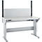Schäfer Shop Pure Arbeitstisch AST31, elektrisch höhenverstellbar, Melaminplatte, T-Fuß, bis 400 kg, B 1500 x T 800 x H 725-1155 mm, weißaluminium/lichtgrau