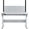 Schäfer Shop Pure Arbeitstisch AST31, elektrisch höhenverstellbar, Melaminplatte, T-Fuß, bis 400 kg, B 1500 x T 800 x H 725-1155 mm, weißaluminium/lichtgrau