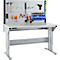 Schäfer Shop Pure Arbeitstisch AST31, elektrisch höhenverstellbar, Melaminplatte, T-Fuß, bis 400 kg, B 1500 x T 800 x H 725-1155 mm, weißaluminium/lichtgrau