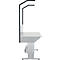 Schäfer Shop Pure Arbeitstisch AST31, elektrisch höhenverstellbar, Melaminplatte, T-Fuß, bis 400 kg, B 1500 x T 800 x H 725-1155 mm, weißaluminium/lichtgrau