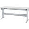 Schäfer Shop Pure Arbeitstisch AST31, elektrisch höhenverstellbar, Melaminplatte, T-Fuß, bis 400 kg, B 2000 x T 800 x H 725-1155 mm, weißaluminium/lichtgrau