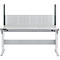 Schäfer Shop Pure Arbeitstisch AST31, elektrisch höhenverstellbar, Melaminplatte, T-Fuß, bis 400 kg, B 2000 x T 800 x H 725-1155 mm, weißaluminium/lichtgrau