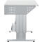 Schäfer Shop Pure Arbeitstisch AST31, elektrisch höhenverstellbar, Melaminplatte, T-Fuß, bis 400 kg, B 750 x T 800 x H 725-1155 mm, weißaluminium/lichtgrau