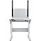 Schäfer Shop Pure Arbeitstisch AST31, elektrisch höhenverstellbar, Melaminplatte, T-Fuß, bis 400 kg, B 750 x T 800 x H 725-1155 mm, weißaluminium/lichtgrau