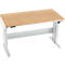 Schäfer Shop Pure Arbeitstisch AST31, elektrisch höhenverstellbar, Multiplex-Platte, T-Fuß, bis 400 kg, B 1500 x T 800 x H 730-1155 mm, weißaluminium/Buche