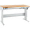 Schäfer Shop Pure Arbeitstisch AST31, elektrisch höhenverstellbar, Multiplex-Platte, T-Fuß, bis 400 kg, B 1500 x T 800 x H 730-1155 mm, weißaluminium/Buche