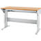 Schäfer Shop Pure Arbeitstisch AST31, elektrisch höhenverstellbar, Multiplex-Platte, T-Fuß, bis 400 kg, B 1500 x T 800 x H 730-1155 mm, weißaluminium/Buche