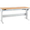 Schäfer Shop Pure Arbeitstisch AST31, elektrisch höhenverstellbar, Multiplex-Platte, T-Fuß, bis 400 kg, B 2000 x T 800 x H 730-1155 mm, weißaluminium/Buche