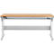 Schäfer Shop Pure Arbeitstisch AST31, elektrisch höhenverstellbar, Multiplex-Platte, T-Fuß, bis 400 kg, B 2000 x T 800 x H 730-1155 mm, weißaluminium/Buche